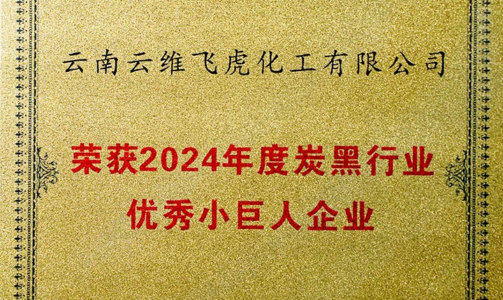 声誉加冕，，，，，未来可期！云维飞虎公司荣膺“中国炭黑行业优异小巨人”